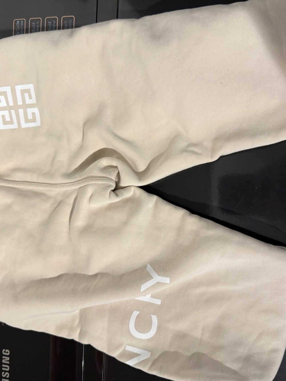 Givenchy Cream Knit Logo Sweatpants